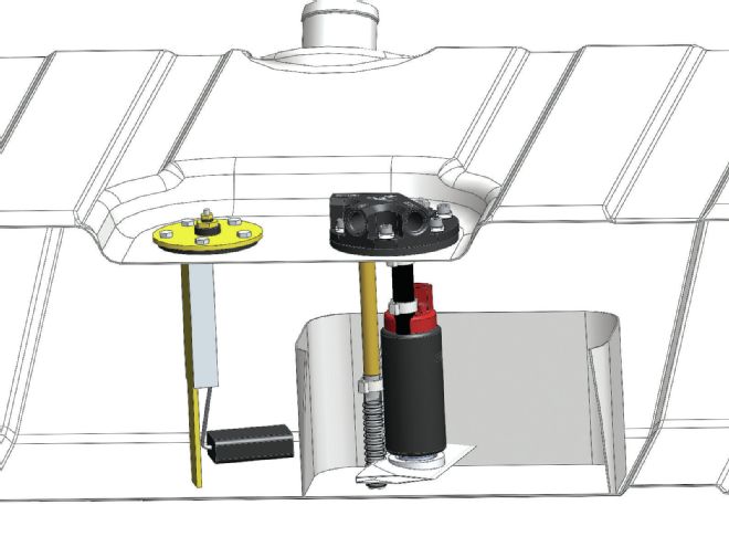 Pump Assembly Integrates Tanks Internal Baffling