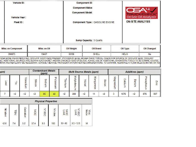 Pontiac Sd 455 Fluid Test High Milage Sample