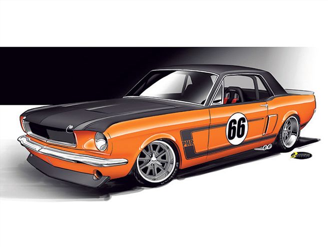 0812phr 13 Z+1966 Ford Mustang Project Street Fighter+drawing