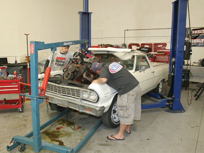 Ccrp 0805 01 Z+1964 Chevy El Camino Engine Swap+stock Engine Lifted Out