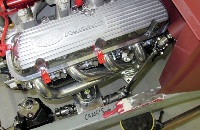 Ford Racing 302 V 8 With Chassis Top Looking Down View