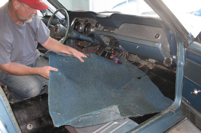 21 1967 Mustang Interior Carpet Removed