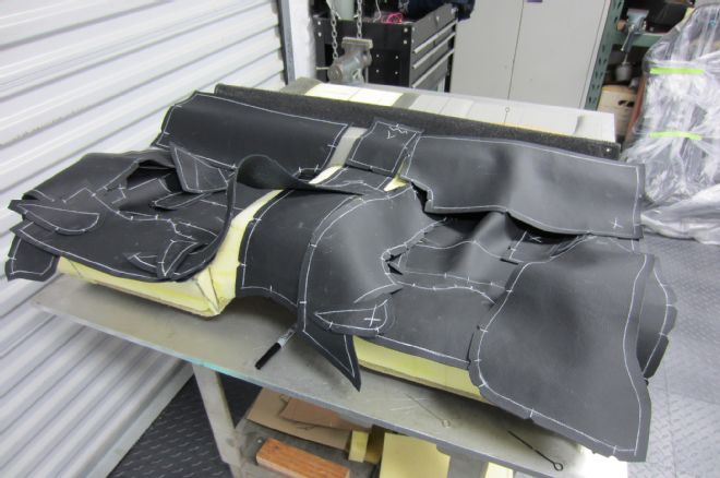 34 Ford Mustang Leather Shapes Laid On Foam