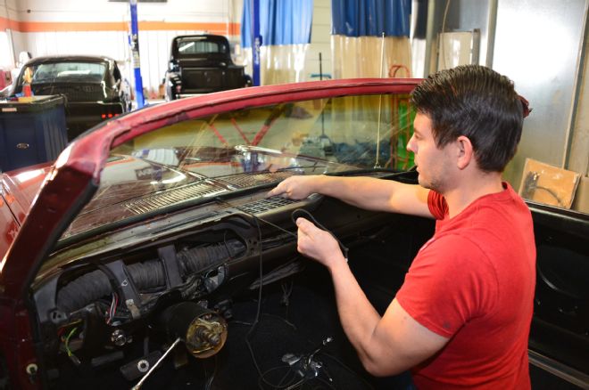 1968 Ford Mustang Convertible Project Windshield Install 10 Remove Masking Tape