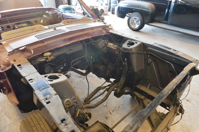 1968 Ford Mustang Convertible Project Engine Compartment Before