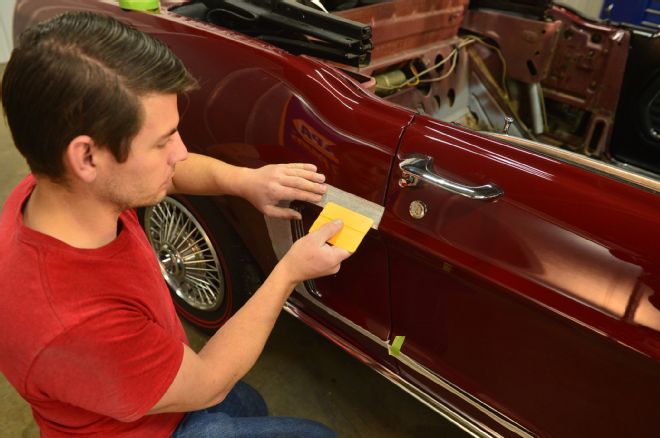 1968 Ford Mustang Convertible Project C Stripe Install 03 Position