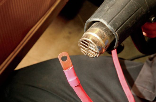 Battery Cable Crimped Covered Joint With Heat Shrinking Insulation