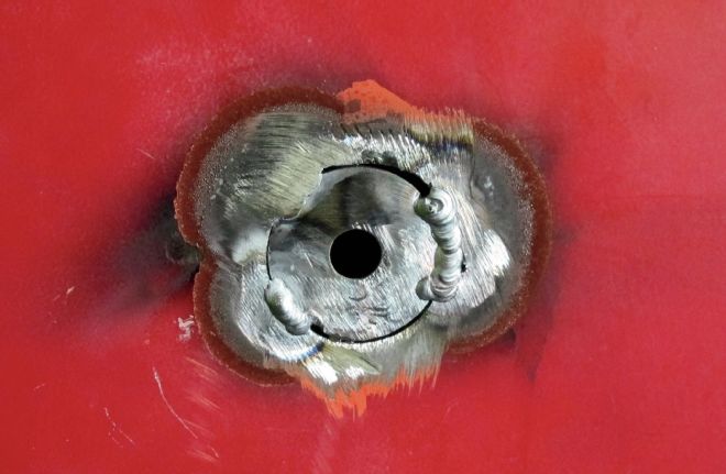 1968 Chevrolet C10 Washer Tack Welded Covering Lock Hole