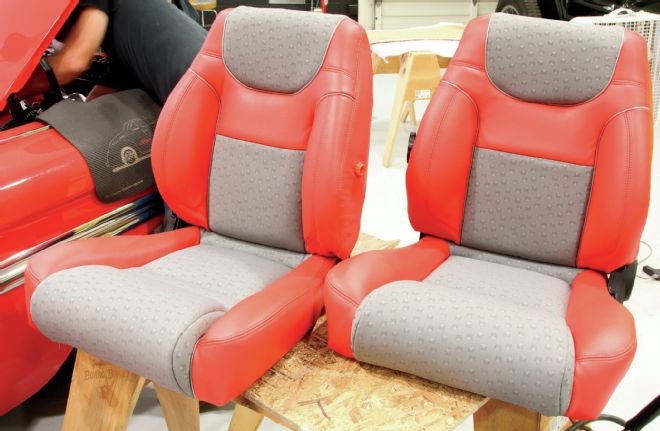 1956 Chevrolet Impala Bucket Seats Gray Cloth Red Vinyl