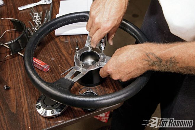 Steering Wheel Mounted To Five Bolt Adapter