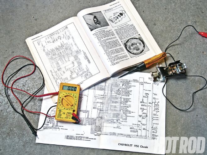 Hrdp 1304 07+1956 Chevy Bel Air Repairing The Dash And Rear Lights+volt Ohm Meter Test Lgiht Wiring Diagrams