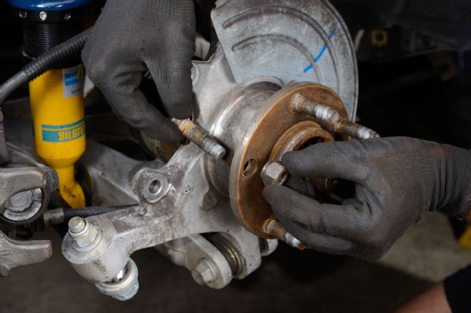 Installing Longer Wheel Studs Mustang 11