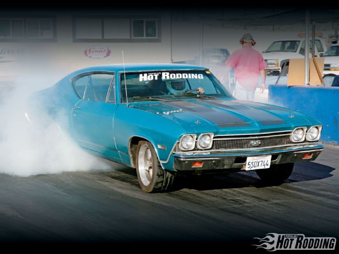 1003phr 01 O+1968 Chevrolet Chevelle Nitto Nt05r Tires+burnout