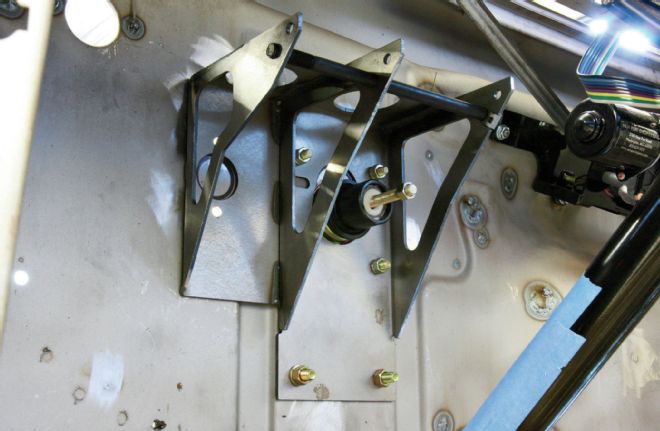 Ford F 100 Bracket Bolted In Place On Firewall