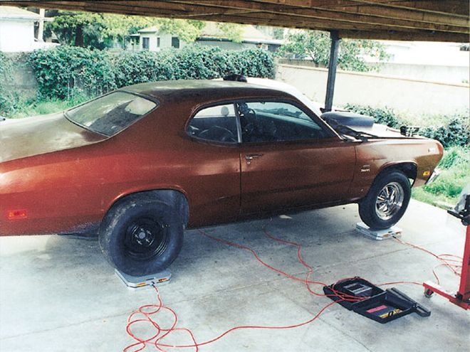 113 0310 02z+Plymouth Duster+Rear Passenger Side View