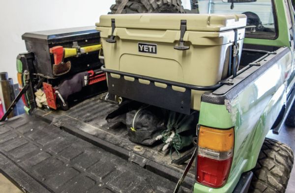 The medium-size Baja Basket is a perfect fit for a Yeti Tundra 45 cooler. When we say “perfect,” we mean that you have to push pretty hard to get the cooler into the rack, and even without strapping it down, we don’t think that the cooler would go anywhere.