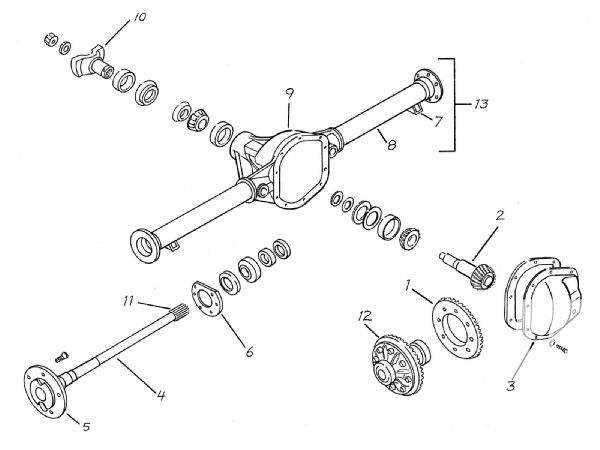 154 9903 Corporate 20 Vs Dana 44 Axle diagram Of Parts Photo 36040191