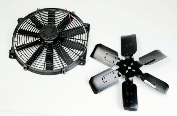 The question of belt-driven versus electric fan is typically driven by opinion more than fact. The facts are that an electric fan mounts directly to the radiator, pulling all of the air through the radiator, and pulls max airflow, regardless of engine speed. Both of these points make electric an ideal cooling solution for a slow speed Jeep.