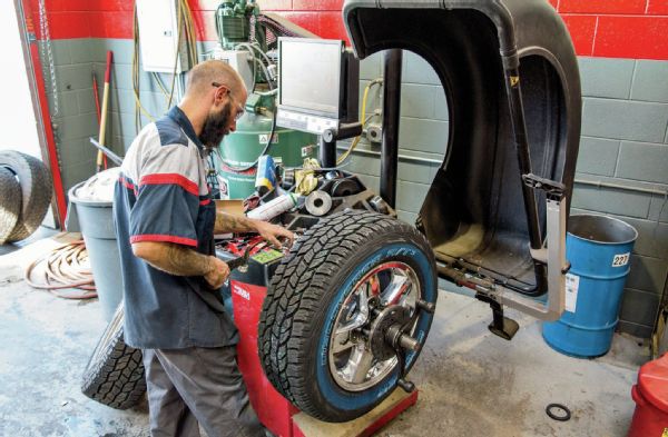 Adam Carrion at 4Wheel Parts mounted and balanced our Cooper Discoverer A/T3s and reset the TPMS sensors in our wheels. The tires ran very true, only requiring 2 ounces each on average to balance.