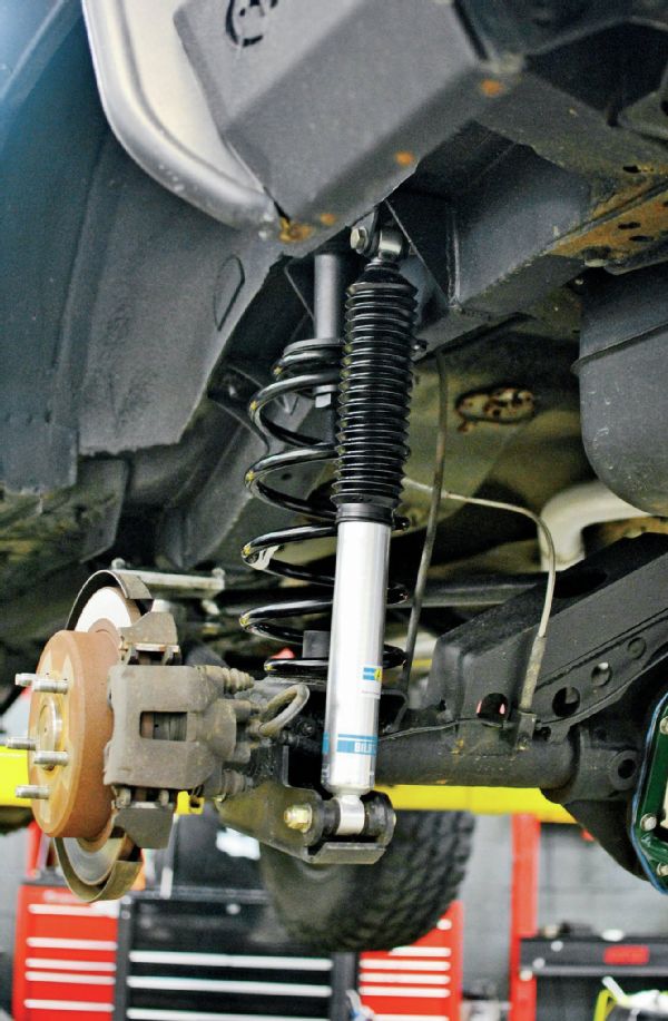 To dampen the ride, Bilstein 5100-series shocks were installed front and rear. Shock lengths will vary depending on which springs you choose and how much wheel travel you are aiming for.