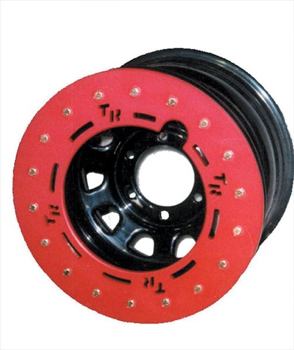 The Trailready bead-lock wheel begins life as a Daytona steel wheel. Then an 18-bolt bead-lock ring is added. This true bead lock has an extra-wide lock ring that helps to keep mud and other items out of the wheel center. Unlike other steel wheels, the lock ring on this wheel is aluminum and is available in blue, red, or clear anodized finishes.