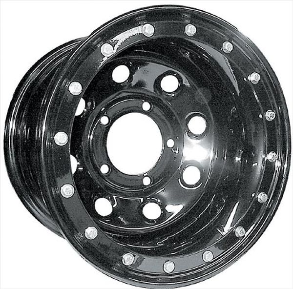 The Eaton bead lock offered by National Tire and Wheel is a steel-wheel-based true bead lock. This wheel has a 16-bolt ring.