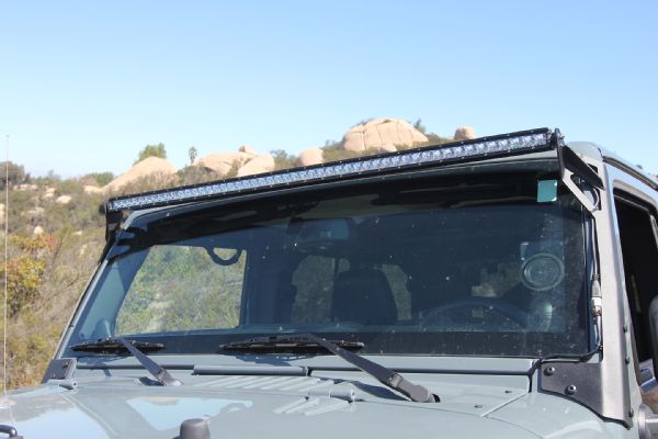 13 The Anvil JK Wrangler Project Rigid Windshield Light Bar Installed Photo 95448658