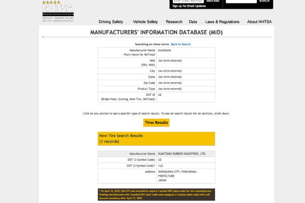 009 Tires Can Talk Nhtsa Manufacturers Information Database Photo 156732557