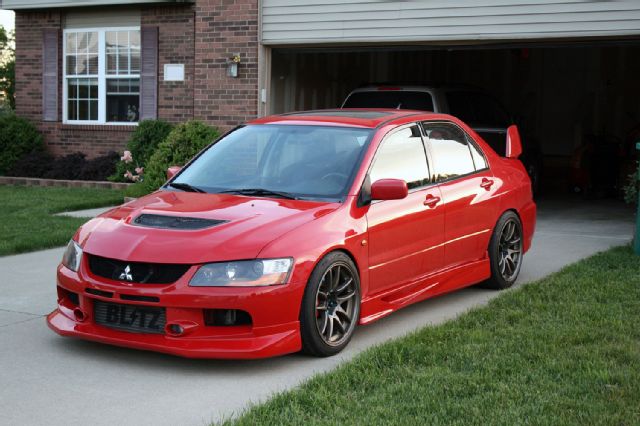 2003 Mitsubishi Lancer Evolution Voltex Evo IX street front lip and side skirts installed 08