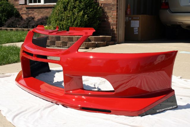 Lancer Evolution Voltex Evo IX street bumper front painted close 19