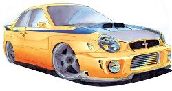 P150319_large+Subaru_WRX+Drawing_Orange_Body_Passenger_Side_Front_View