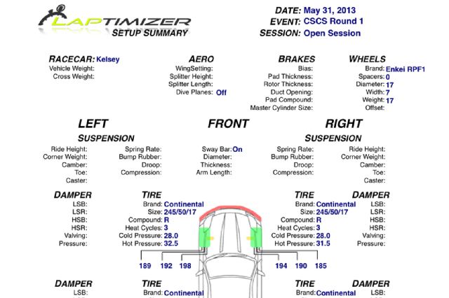 Laptimizer ipad chassis setup app setup snapshot 14