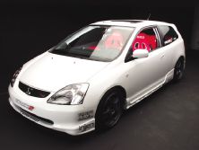 130_0310_01z+Honda_Civic+Hatchback_Red_Interior_White_Body_Driver_Side_Front_View