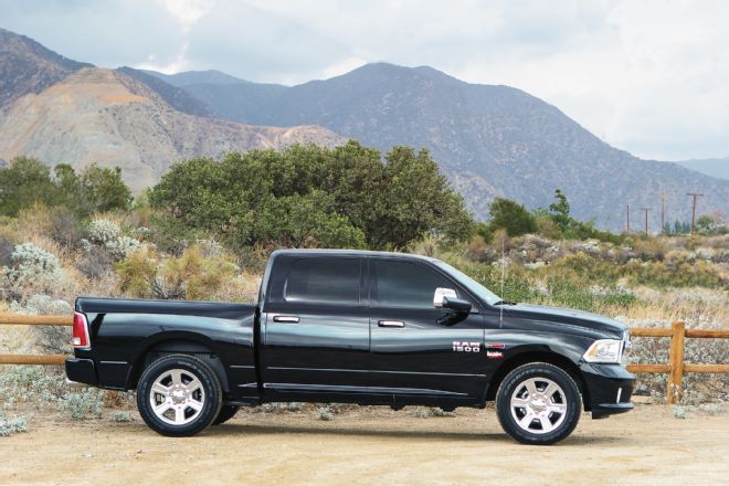 24 2015 Ram 1500 EcoDiesel With Banks Power Stinger System Side View