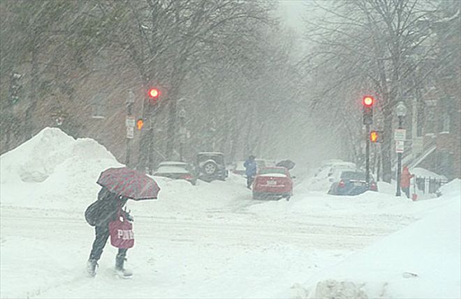 Walking In Winter Storm