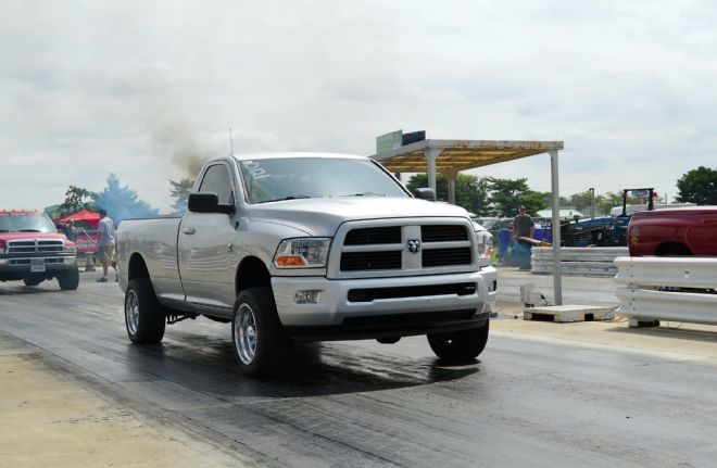 Single Cab Dodge Ram On Drag Strip