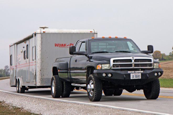Gearing Up For The Long Haul Ram 3500 Front View Towing