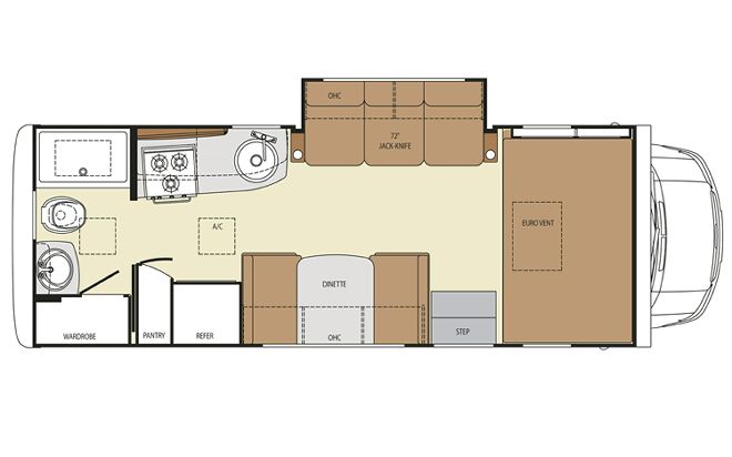 class B Motorhome Buyers Guide golf Stream Vista Cruiser Mini Floor Plan View