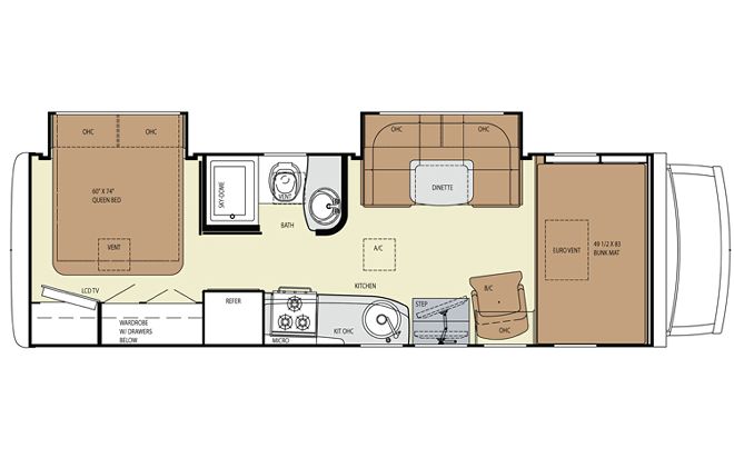 class B Motorhome Buyers Guide golf Stream Vista Cruiser Mini Floor Plan View