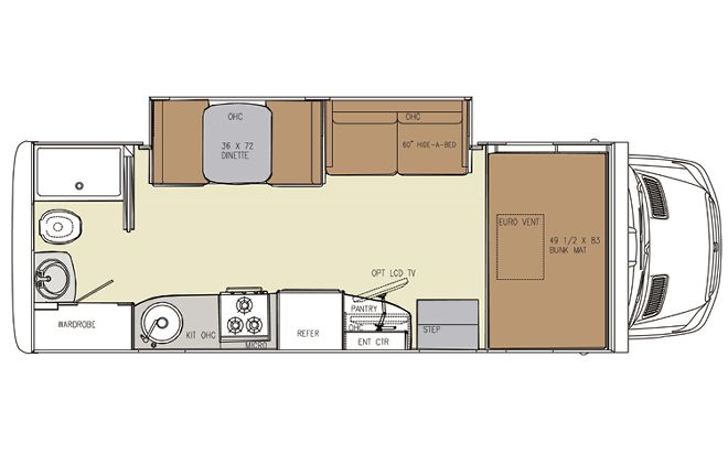 class B Motorhome Buyers Guide golf Stream Vista Cruiser Mini Floor Plan View