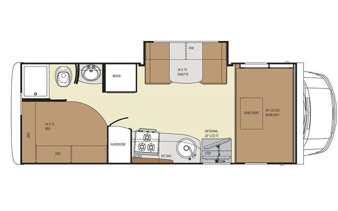 class B Motorhome Buyers Guide golf Stream Vista Cruiser Mini Floor Plan View