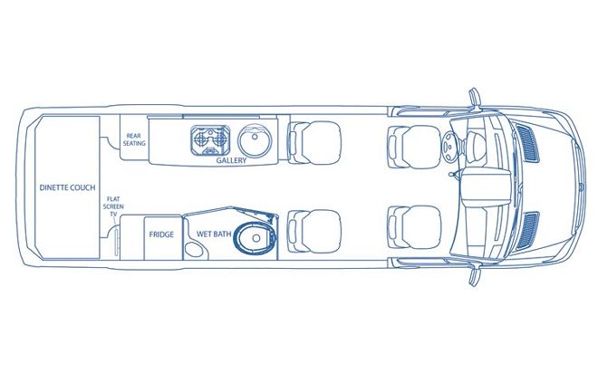 class B Motorhome Buyers Guide airstream Interstate Floor Plan View