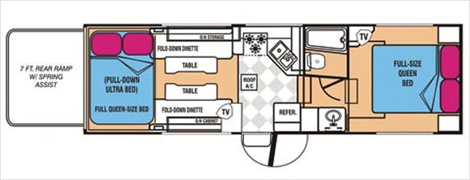 RV Toy Haulers Weekend Warrior SuperLite SL2805 Floor Plan