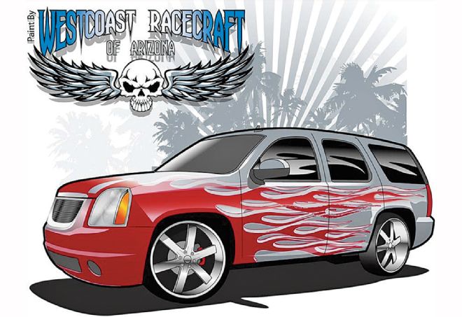 2007 GMC Yukon Custom Painted Flames - Apple Pie, Baseball, And Flames?