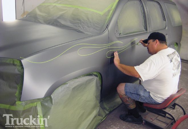 2007 GMC Yukon Custom Painted Flames - Apple Pie, Baseball, And Flames?