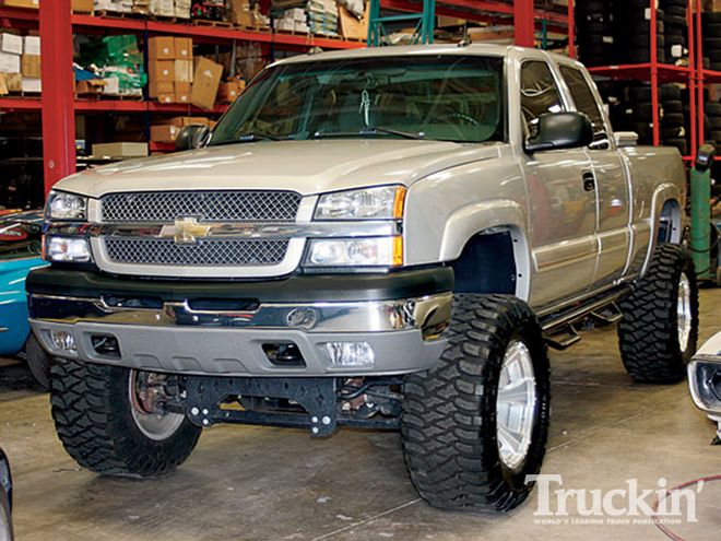 2004 Chevy Silverado Reflexxion Hood Installation before