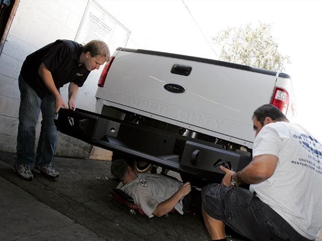 2008 Ford Super Duty removing Factory Bumper