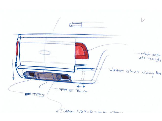 2006 Ford Sport Trac rear End Sketch