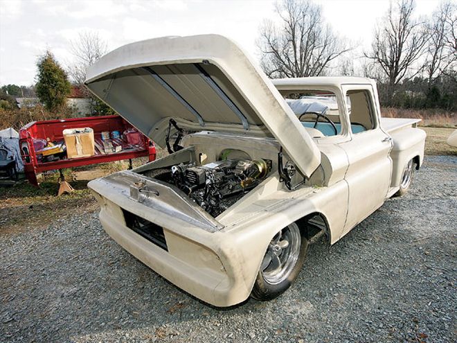 1962 Chevy Truck front View Hood Open