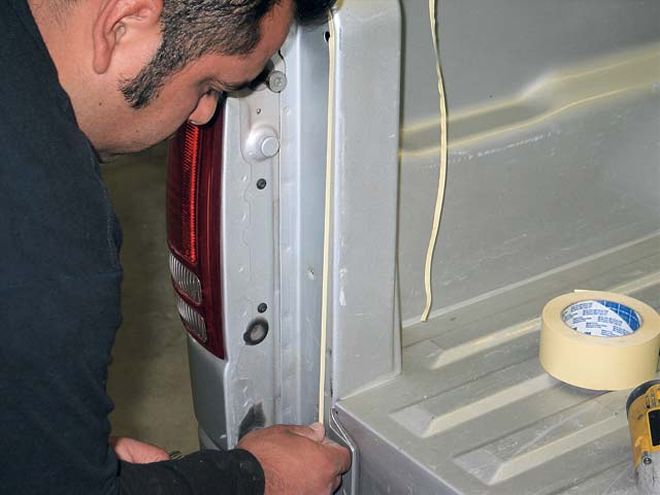 Line-X Color Matching A Dodge Dakotas Bed - Color-Matched Bed Coating